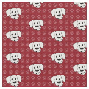 Schelpenschildpad cartoon labrador red pawprint fa stof