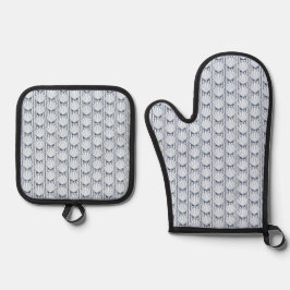Schelpenstreep Elegantie! Ovenwant & Pannenlap Set