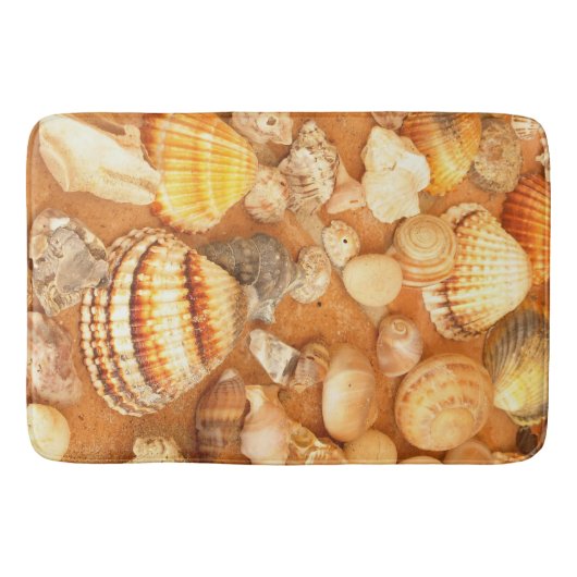 Schelpenverzameling op het strand badmat (Voorkant)