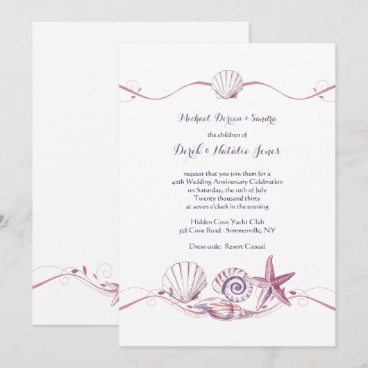 Schelpenverzameling Uitnodiging (Voorkant / Achterkant)