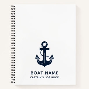 Schelpenvloot Blauw Boot Naam Anker Notitieboek