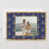 Schelpfoto Gouden Ankers Kerstmis Kerstkaart (Voorkant)