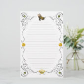 Schelphoningbijen, gelijnd briefpapier (Staand voorkant)