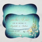 Schelpjes,Bloemen Bewaar de datum Save The Date (Voorkant / Achterkant)