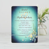 Schelpjes,Bloemen,Gouden Hart Bruidsdouche Kaart (Staand voorkant)