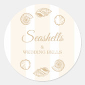 Schelpjes & Bruiloftsbelletjes Bruidsfeest Ronde Sticker (Voorkant)