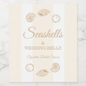 Schelpjes & Bruiloftsbelletjes Bruidsfeest Wijn Etiket (Enkel label)