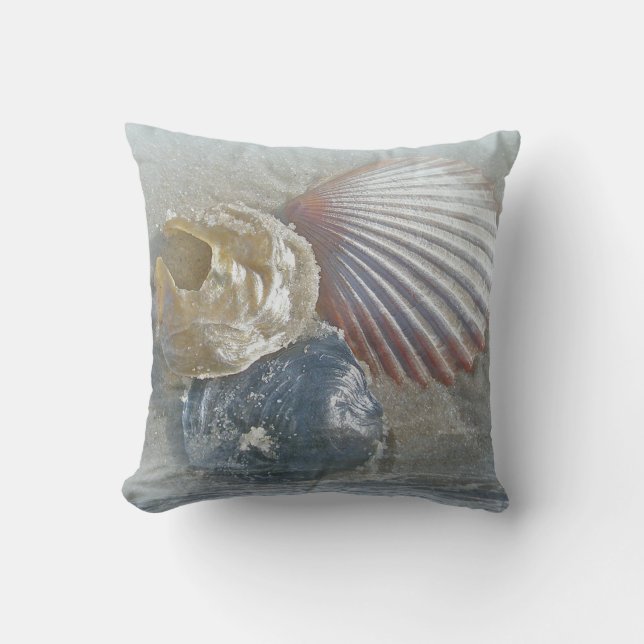 Schelpjes en branding kussen (Voorkant)
