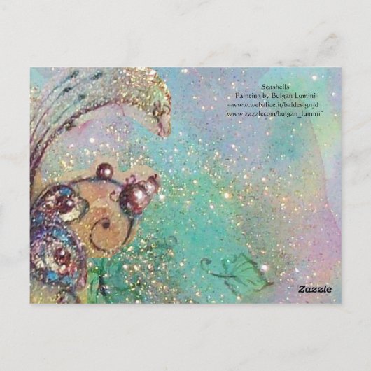 Schelpjes en jong meisje Zwart-wit tekening Briefkaart (Achterkant)