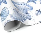 Schelpjes en kwallen cadeaupapier (Rol Hoek)