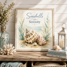 Schelpjes en Sereniteit Badkamer Muurkunst Canvas Afdruk