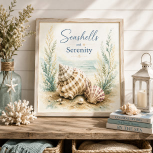 Schelpjes en Sereniteit Badkamer Muurkunst Canvas Afdruk