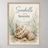 Schelpjes en Sereniteit Kust Kleine Badkamer Poster (Voorkant)