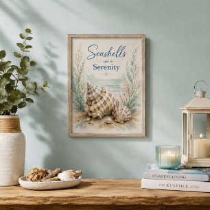 Schelpjes en Sereniteit Kust Kleine Badkamer Poster