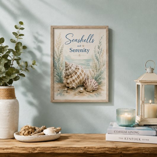 Schelpjes en Sereniteit Kust Kleine Badkamer Poster