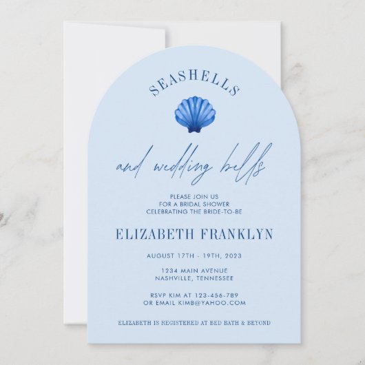 Schelpjes en Trouwbellen Kust BRUIDSSCHMAUS Kaart (Voorkant)