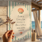 Schelpjes en Trouwbellen Kust Bruiloft Borrel Poster
