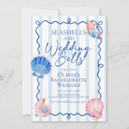 Schelpjes en Trouwbellen Preppy Bachelorette-feest Kaart