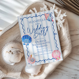 Schelpjes en Trouwbellen Preppy Bachelorette-feest Kaart