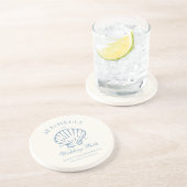 Schelpjes en Trouwbellen Sandsteen vrijgezellenfee Zandsteen Onderzetter (Zijkant)