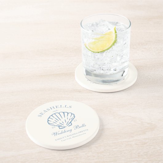 Schelpjes en Trouwbellen Sandsteen vrijgezellenfee Zandsteen Onderzetter (Zijkant)