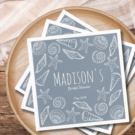 Schelpjes en Zeester Kust Bruidsdouche Servet