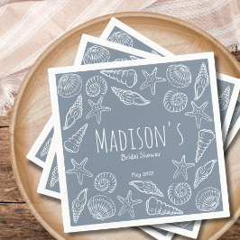 Schelpjes en Zeesterren Kust Bruidsmeisjes Bruilof Servet