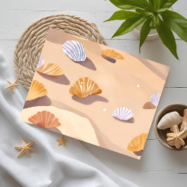 Schelpjes in het Zand | Strand Oceaan Aquarel Briefkaart