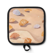 Schelpjes in het Zand | Strand Oceaan Aquarel