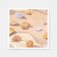 Schelpjes in het Zand | Strand Oceaan Aquarel