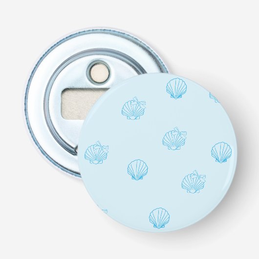 Schelpjes Omlijning Minimalisme Button Flesopener (Voorkant)