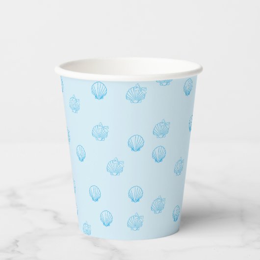 Schelpjes Omlijning Minimalisme Papieren Bekers (Voorkant)