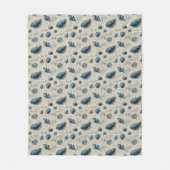 Schelpjes Op Frans Script Parchment Fleece Deken (Voorkant)