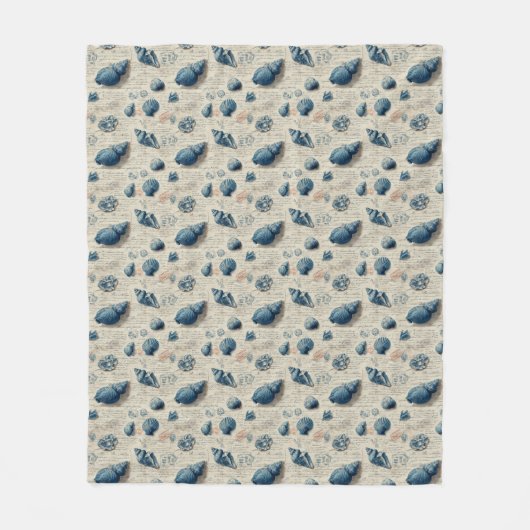 Schelpjes Op Frans Script Parchment Fleece Deken (Voorkant)