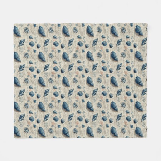 Schelpjes Op Frans Script Parchment Fleece Deken (Voorkant (Horizontaal))