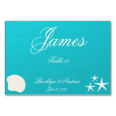 Schelpjes Op Strand Bruiloft Plaatshouder Kaartjes Kaart (Achterkant)