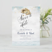 Schelpjes,Zee,Kerstverlichting  Save The Date (Staand voorkant)