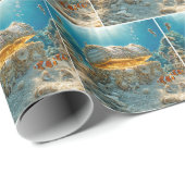 Schelpschatkist onder water met munten cadeaupapier (Rol Hoek)
