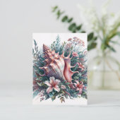 Schelpschelp Bloemstuk Kunst Briefkaart (Staand voorkant)