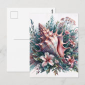 Schelpschelp Bloemstuk Kunst Briefkaart (Voorkant / Achterkant)