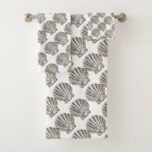 schelpschelp steelt bruin wit patroon bad handdoek (Insitu)