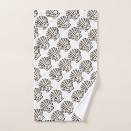 schelpschelp steelt bruin wit patroon bad handdoek (Handdoek)