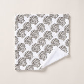schelpschelp steelt bruin wit patroon bad handdoek (Wasdoekje)