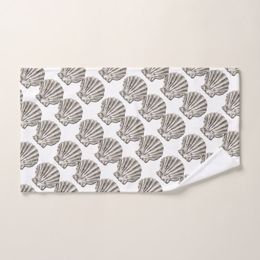 schelpschelp steelt bruin wit patroon bad handdoek (Handdoek)