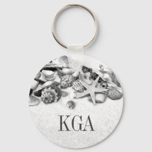 Schelpschelpen en kreeften, gemonogd sleutelhanger