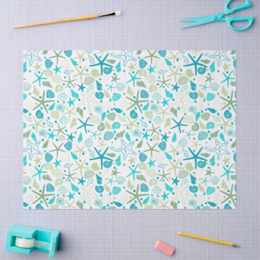 Schelpschelpen en zeeduivel tissuepapier (Craft)