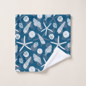 Schelpschelpen en zeeschildpadden bad handdoek (Wasdoekje)