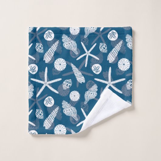 Schelpschelpen en zeeschildpadden bad handdoek (Wasdoekje)