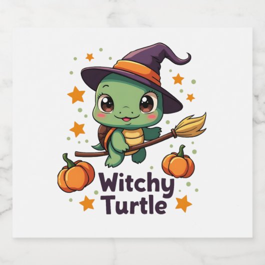 schelpschildpad sparkling wijnetiket (Enkel label)