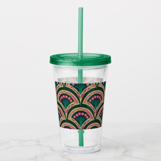 schelpvormig groen patroon acryl drinkbeker (Voorkant)
